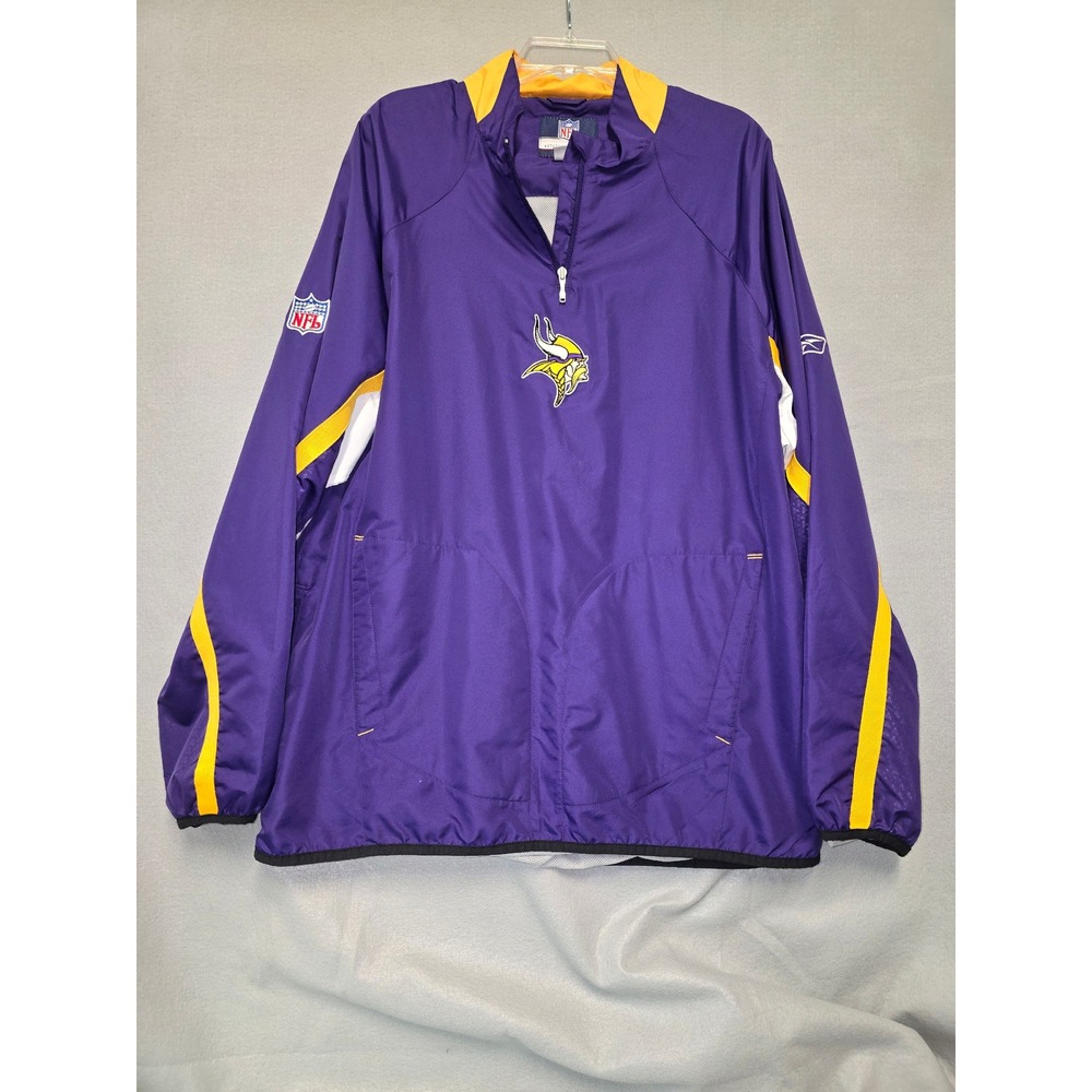 Mens XL Minnesota Vikings NFL Authentic Sideline Purple Reebok Jacket